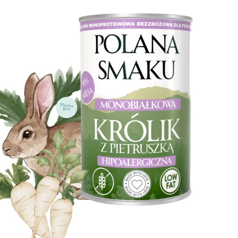 polana smaku karma mokra dla psa królik z pietruszką 400g