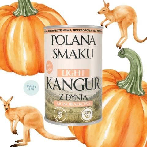 Polana Smaku LIGHT Kangur z dynią pełnoporcjowa monoproteinowa karma mokra dla psa 400g