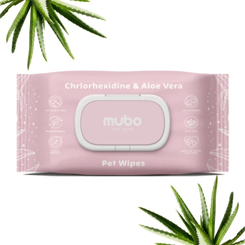 Chusteczki Mubo z chlorheksydyną i aloesem dla psa pieskobox