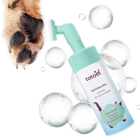Pianka Totobi do mycia łap dla psa 200 ml – naturalny kosmetyk do czyszczenia bez wody pieskobox