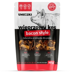 Wieprzowy kęs Uniszki – naturalny przysmak z jelit wieprzowych dla psa 40g piskobox
