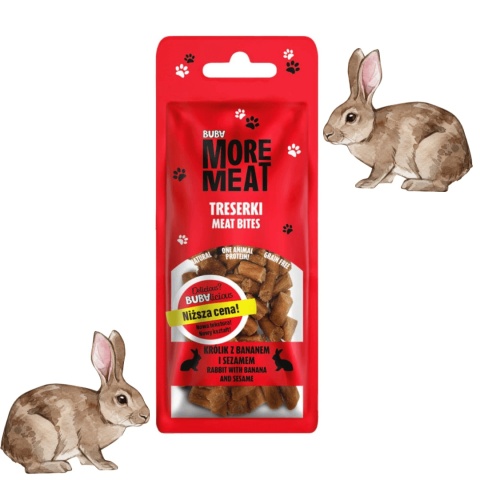 BUBAlicious treserki dla psa z królika banana i sezamu 50g pieskobox