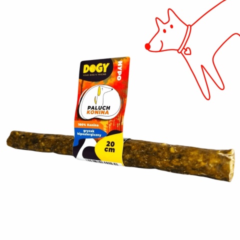 Naturalny paluch z koniny DOGY 20 cm – gryzak dla psa pieskobox