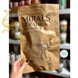 MIRALS – Suszone ścięgna strusia dla psa 100g