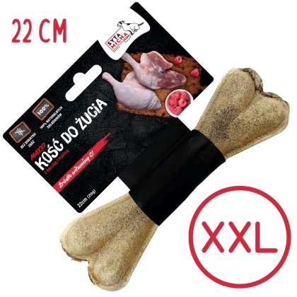 Syta micha - MAXXI Kość do żucia dla psa z kaczką i malinami 22cm