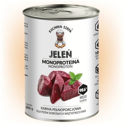 Kuchnia Szefa karma mokra dla psa z jeleniem 400g - pieskobox