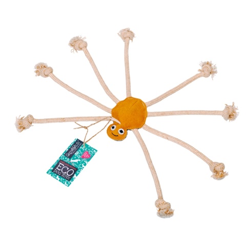 GREEN & WILD'S Pająk Lily Long Legs – skórzano-jutowa zabawka dla psa - pieskobox