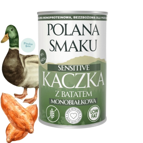 Polana Smaku kaczka z batatami karma mokra dla psa 400g