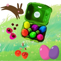 wielkanocne jajka dla psa w wytłoczce ze smaczkami pieskobox