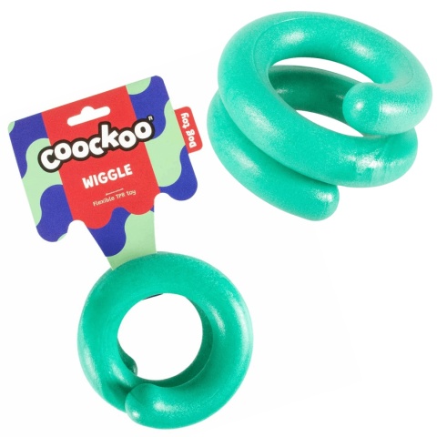 coockoo wiggle sprężynka dla psa szarpak elastyczny zielony