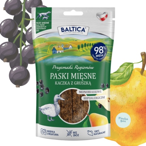 paski mięsne kaczka z gruszką dla psa baltica przysmaki