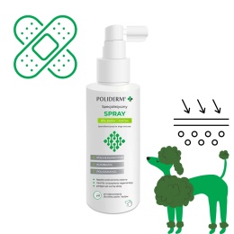JM Sante Pharma POLIDERM spray na zmiany skórne dla psa i kota 100ml