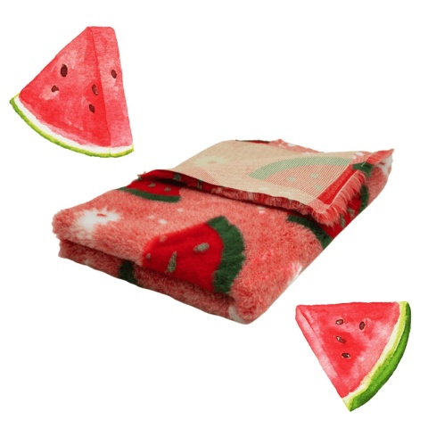 DRY BED antypoślizgowy różowe arbuzy dla psa 50x75cm