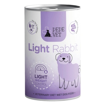 PEPE VET Light - Niskotłuszczowa Karma mokra z królikiem dla psa 400g