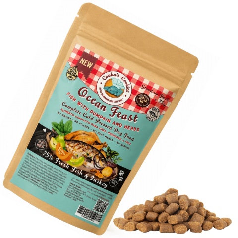 Cooka's Cookies Ocean Feast próbka karmy półwilgotnej z rybą i indykiem 45g