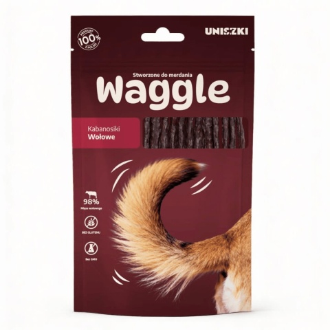 Waggle Wołowe 60 g miękki kabanos wołowy dla psa