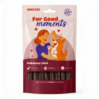 Uniszki For Good Moments Jeleń z Wieprzowiną - kabanosy dla psa 60g