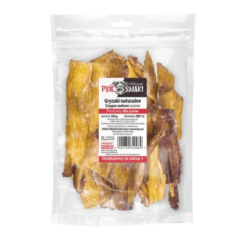 Psie Smaki Suszone Ścięgna Wołowe naturalny gryzak dla psa 250g