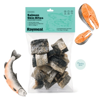 Raymeal - Kawałki suszonej skóry łososia dla psa 50g