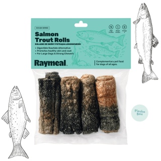 Raymeal - Roladki ze skóry pstrąga łososiowego dla psa 4 szt.