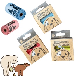 bio woreczki na odchody dla psa StarchBag 2-pak kolorowe - pieskobox