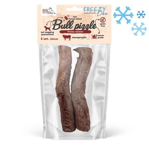 Syta Micha liofilizowane penisy wołowe 2 sztuki około 20 cm naturalny gryzak dla psa do długiego żucia pieskobox