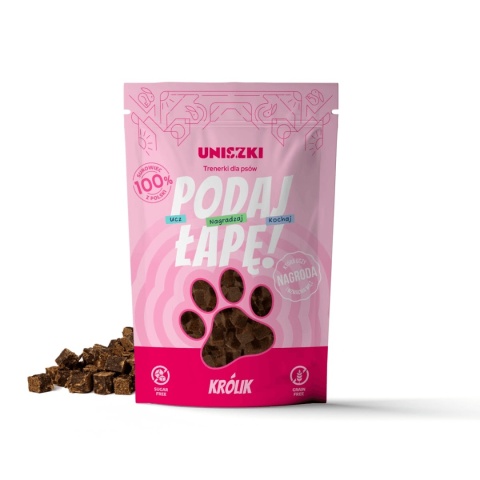 Podaj Łapę Trenerki Królik 90 g naturalne przysmaki treningowe dla psa
