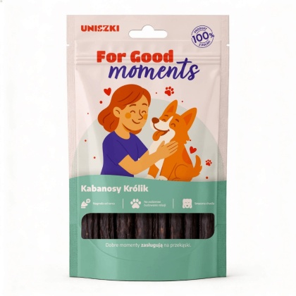 Uniszki For Good Moments Królik z Wieprzowiną - kabanosy dla psa 60g