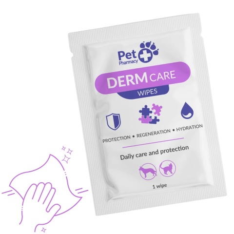 Vetfood Derm Care Wipes nawilżana chusteczka do pielęgnacji skóry psa i kota 1 szt