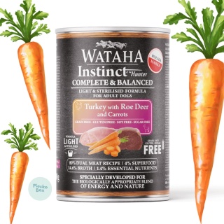 WATAHA Instinct Light Indyk z Sarną i Marchewką – Karma Mokra dla Psa 400 g