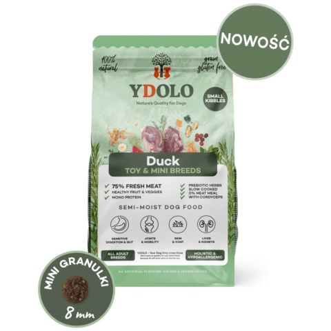 YDOLO MINI Duck półwilgotna karma z kaczką dla psów małych ras 700g