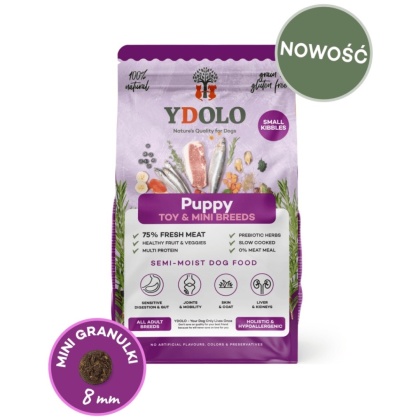 YDOLO MINI Puppy - Półwilgotna Karma z Wieprzowiną Iberico i Rybami dla Szczeniąt Małych Ras 700 g