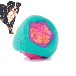 ZippyPaws świecąca piłka zmyłka dla psa niebieska pieskobox