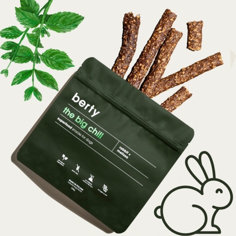 Berty Królik z Melisą smakołyki wyciszające dla psa 100g w pieskobox