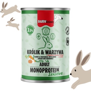 BUBAlicious Sensitive Królik - Karma mokra z Królikiem dla psów wrażliwych 400g