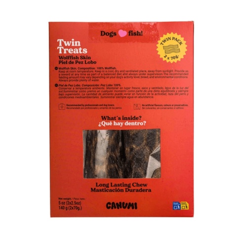 CANUMI Twin Treats Skóra Zębacza - naturalne suszone gryzaki rybne dla psa