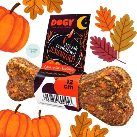 DOGY Gryzak Prawdziwej Jesieniary na Leniwe Gryzienie - gryzak ze skóry wołowej z dynią dla psa w pieskobox