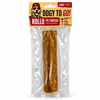 DOGY TO GO! Rollo po Turecku - gryzak ze skóry wołowej i żwaczy z kurkumą 1szt