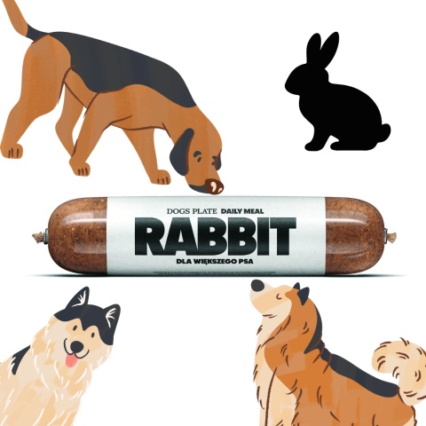 Dogs Plate Daily Meal Rabbit 800g - pełnoporcjowa gotowana karma dla psa z królikiem pieskobox