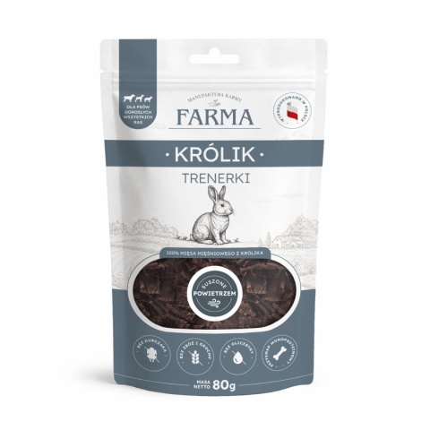 Farma trenerki z królika 100% mięsa, naturalne przysmaki treningowe dla psa w PieskoBox