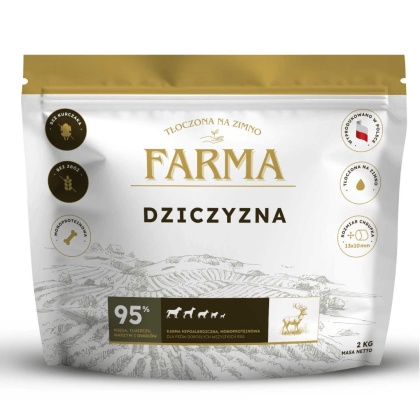 Farma Dziczyzna - Karma tłoczona na zimno dla psa 2kg