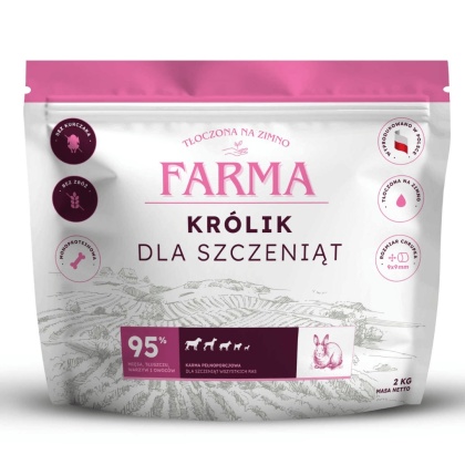 Farma Królik Puppy - karma sucha tłoczona na zimno dla szczeniąt 2kg
