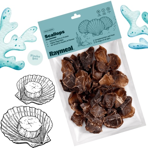 Raymeal Ocean Series Scallops 200g - naturalne przysmaki z przegrzebków dla psa