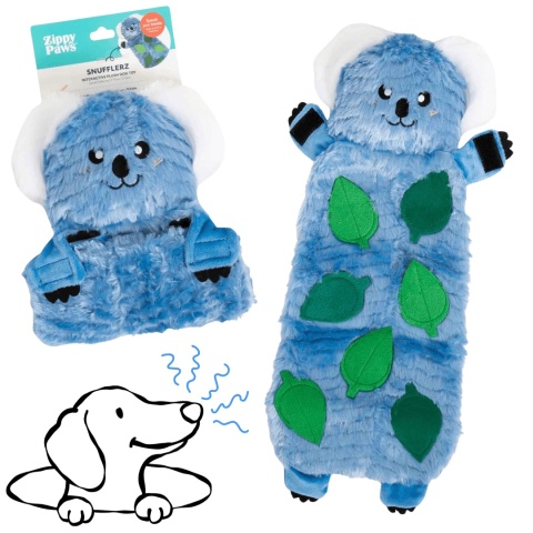 ZippyPaws Snufflerz Blanket Koala - zwijana mata węchowa dla psa z kieszonkami na przysmaki