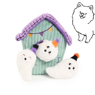 ZippyPaws Nawiedzony Dom z Duszkami - zabawka interaktywna dla psa 32 cm
