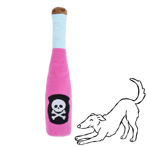 ZippyPaws Halloween Butelka z Miksturą - różowa pluszowa zabawka z dużą piszczałką dla psa